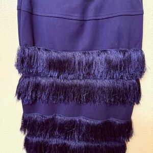 Anthropology Eva Franco 1920’s Fringe Skirt. Navy blue Size 0 nwt. Flapper’s